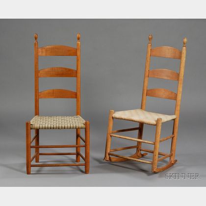 Two Shaker Maple Side Chairs