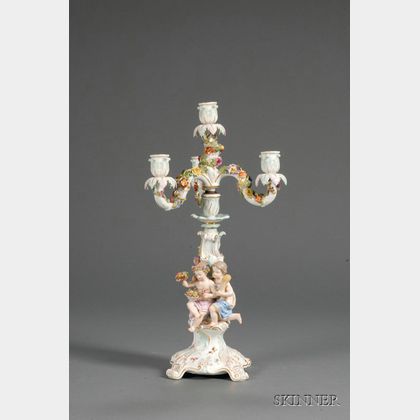 Meissen Porcelain Four-light Candelabra