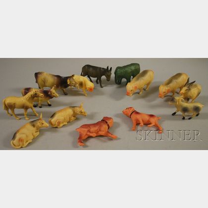Approximately 140 Assorted Vintage Celluloid Toy Animal Figures