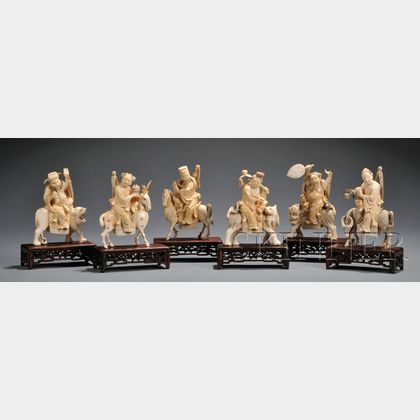 Six Carved Ivory Figures