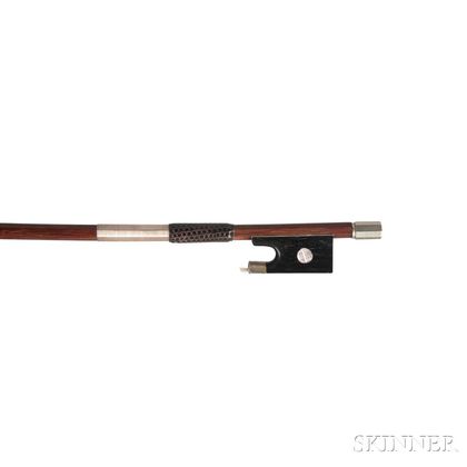 French Nickel-mounted Child's Violin Bow, Morizot Frères