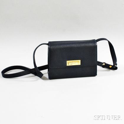 Donna Karan New York Navy Leather Shoulder Bag
