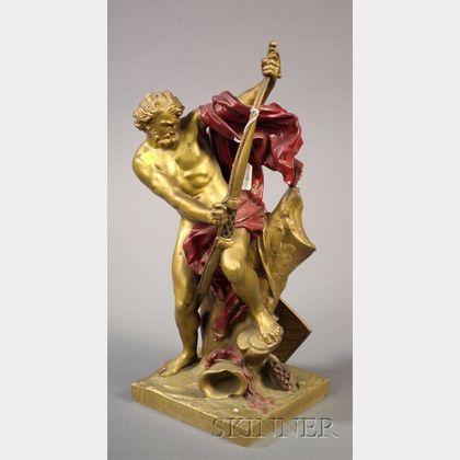 French Bronze and Paint Accented Figure of an Archer