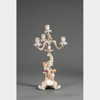 Meissen Porcelain Four-Light Candelabra