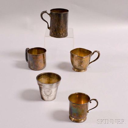 Five Sterling Silver Cups