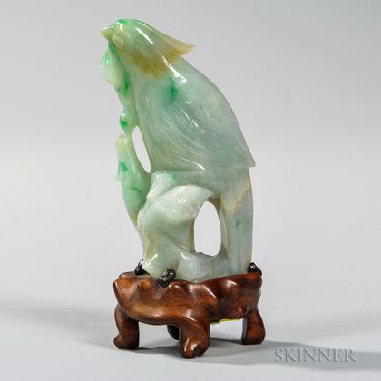 Jadeite Carving of a Bird and Chick