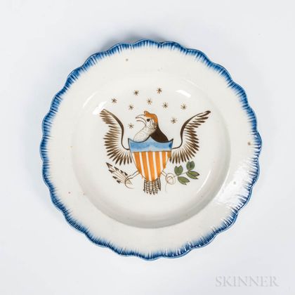 Eagle-decorated Feather-edge Pearlware Plate
