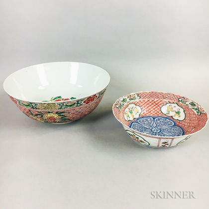 Two Export Enameled Porcelain Bowls