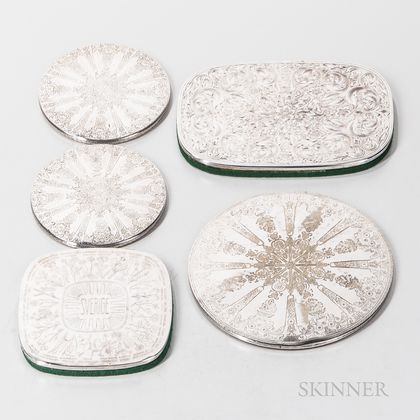 Five Silver-plated Trivets