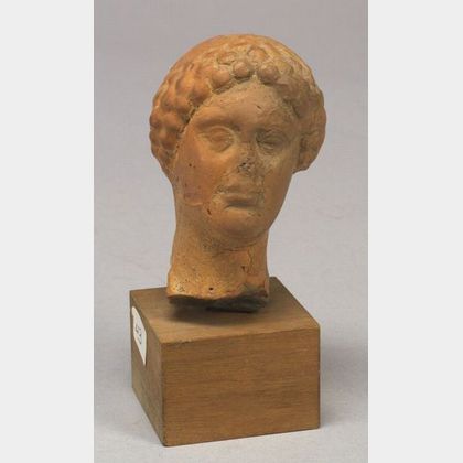 Greek Terracotta Head of a Young Man