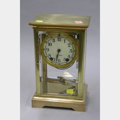 Seth Thomas French-style Brass and Glass Mantle Clock