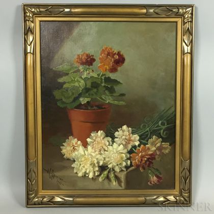 John Clinton Spencer (American, 1861-1919) Geranium and Carnations