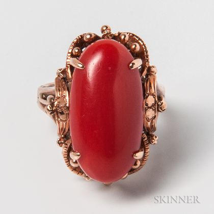 14kt Gold and Coral Ring