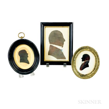 Three Framed Silhouettes of Gentlemen