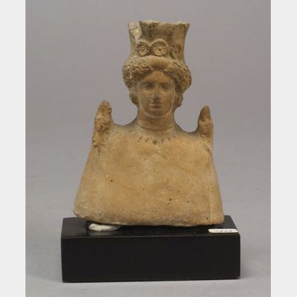 Greek Terracotta Bust of the Crowned Demeter