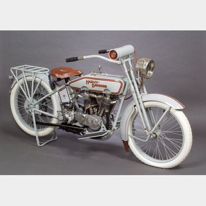 *1916 Harley Davidson Twin Motorcycle, Vin # L10487M