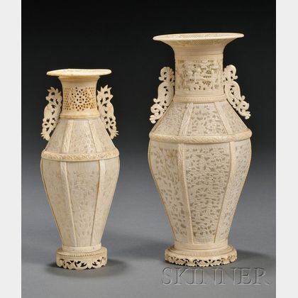 Two Ivory Vases