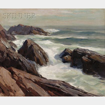 Emile Albert Gruppé (American, 1896-1978) Surf and Rocks