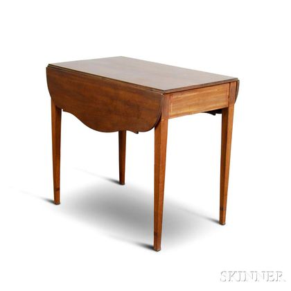 Federal Inlaid Mahogany One-drawer Pembroke Table