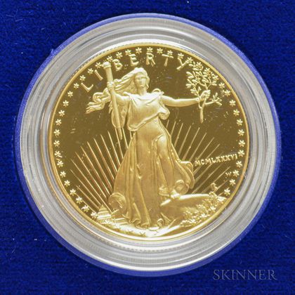 1986 $50 Proof American Gold Eagle. Estimate $1,000-1,200