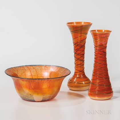 Three Imperial Art Glass Items