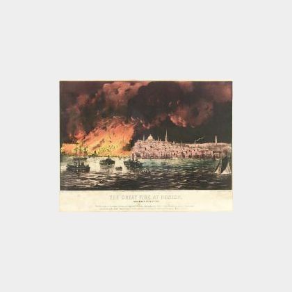 Currier & Ives, publishers (American, 1857-1907) THE GREAT FIRE AT BOSTON, NOVEMBER 9TH & 10TH 1872.
