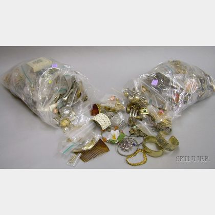 Two Bags of Assorted Vintage to Modern Costume Jewelry