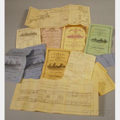 Group of 19th Century White Star Line and Inman Steam Ship Co. Ephemera