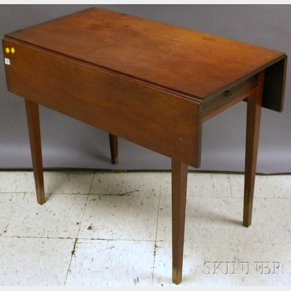 Federal Cherry Drop-leaf Pembroke Table with End Drawer. 