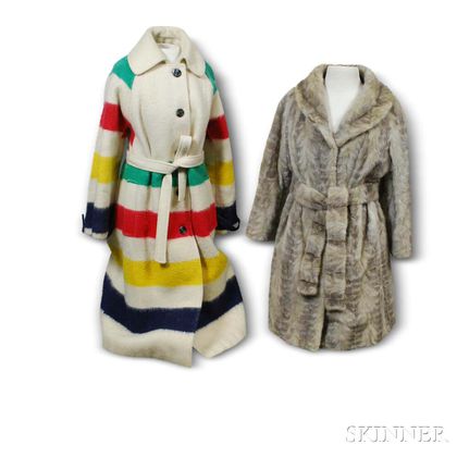 Hudson Bay Company Wool Coat and Silver Fur Coat