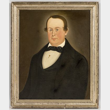 George Hartwell (Massachusetts, 1815-1901) Portrait of a Man in a Black Jacket