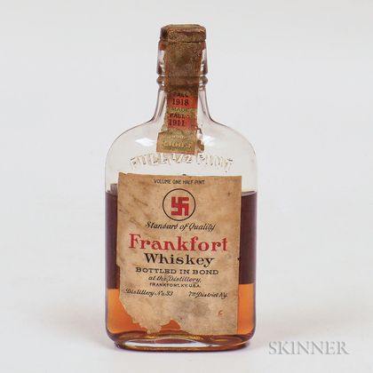 Frankfort Whiskey 1911, 1 1/2 pint bottle 