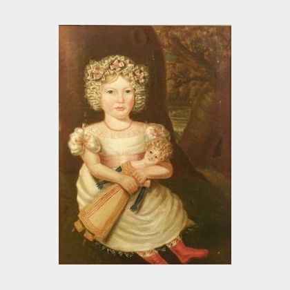 Oil Painting of a Girl with Doll