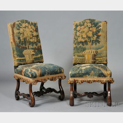 Pair of Franco-Flemish Walnut Chairs