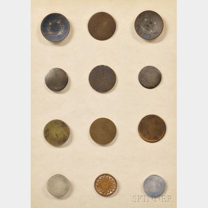 Twelve Colonial American Buttons