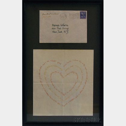 Paul Cadmus (American, 1904-1999) Untitled [Heart] / Correspondence and Envelope