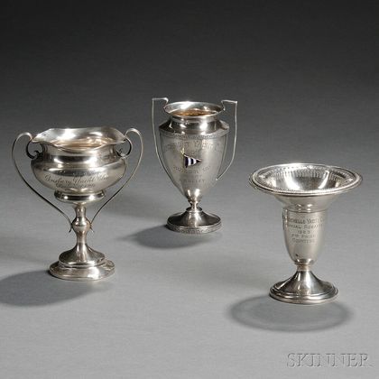 Three American Sterling Silver Yachting Trophies