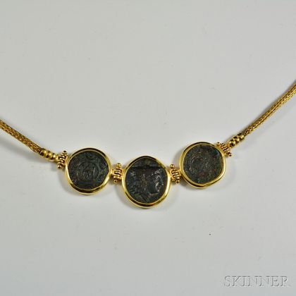 18kt Gold and Ancient-style Coin Necklace
