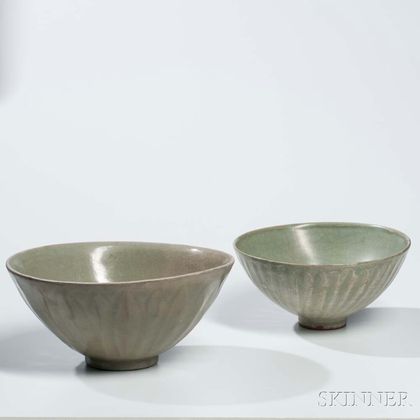 Two Celadon Tea Bowls