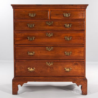 Chippendale Walnut Tall Chest of Drawers