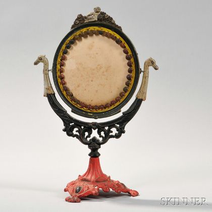 Paint-decorated Cast Iron Dressing Mirror