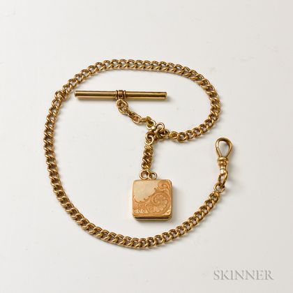 Antique Gold-filled Watch Chain and Fob