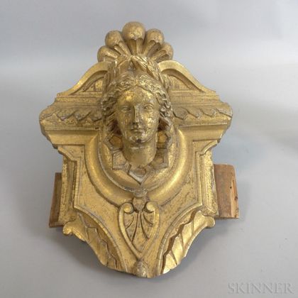 Neoclassical-style Carved and Gilt-gesso Architectural Element