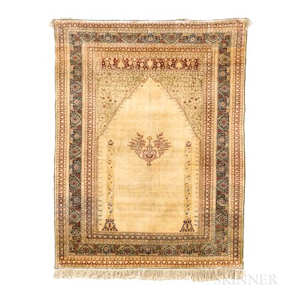 Tabriz Silk Prayer Rug