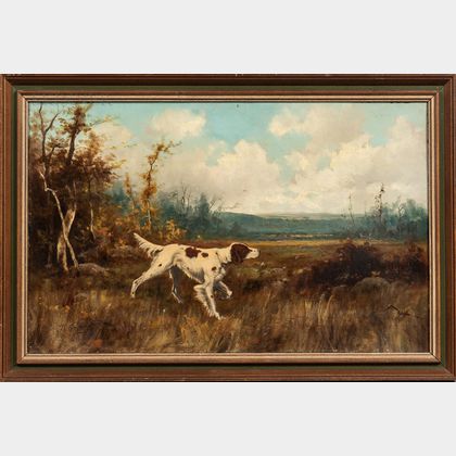 Thomas Griffin (American, 1858-1918) Pointer in a Landscape