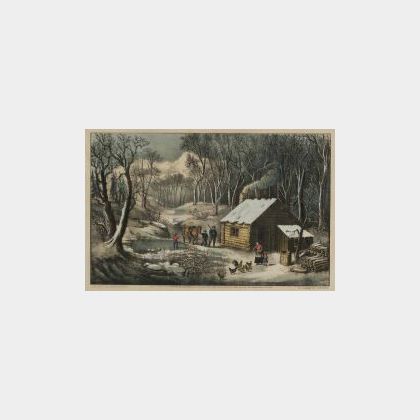 Currier & Ives, publisher (American 1857-1907) A Home in the Wilderness.