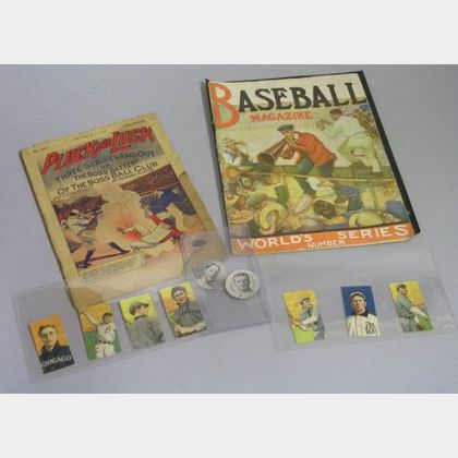 Nine Assorted Early Baseball Cards, a 1917 Baseball Magazine