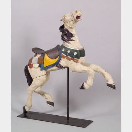 Small Carved and Painted Wooden Carousel Horse