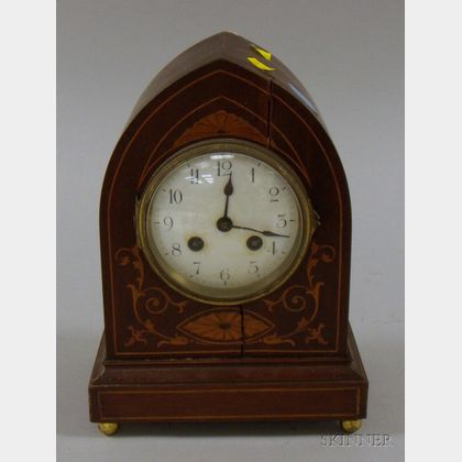 French Mahogany Cased Mantel Clock