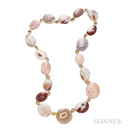 18kt Gold and Agate Necklace, Tom and Jutta Munsteiner